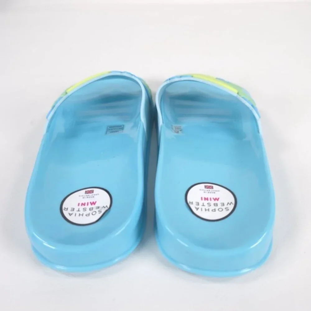 NWB SOPHIA‎ WEBSTER Mini Kid Girl Blue Butterfly Jelly Slide Sandal 31 EU/13 UK